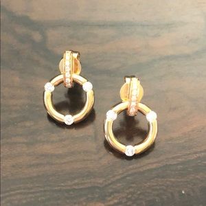 Movado 14k gold and diamond earrings